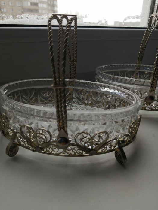 Посуда хрусталь вазочки