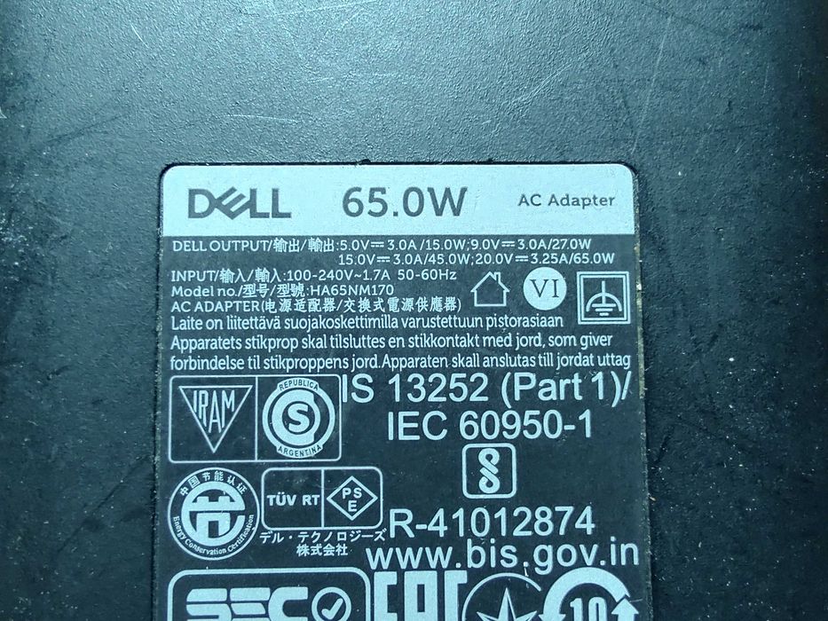 Incarcator laptop original Dell 20V 3.25A 65W USB-C DA65NM170