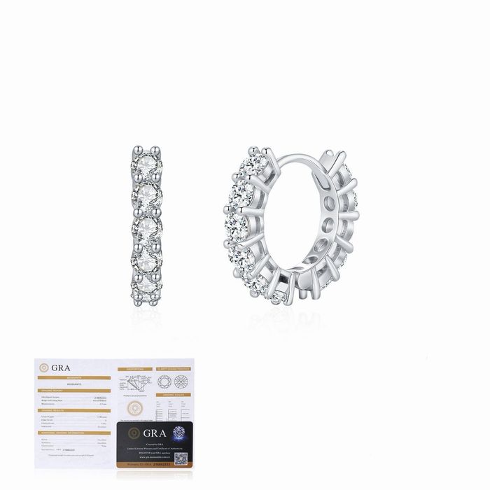Серьги-конго с муассанитами 2.00 ct