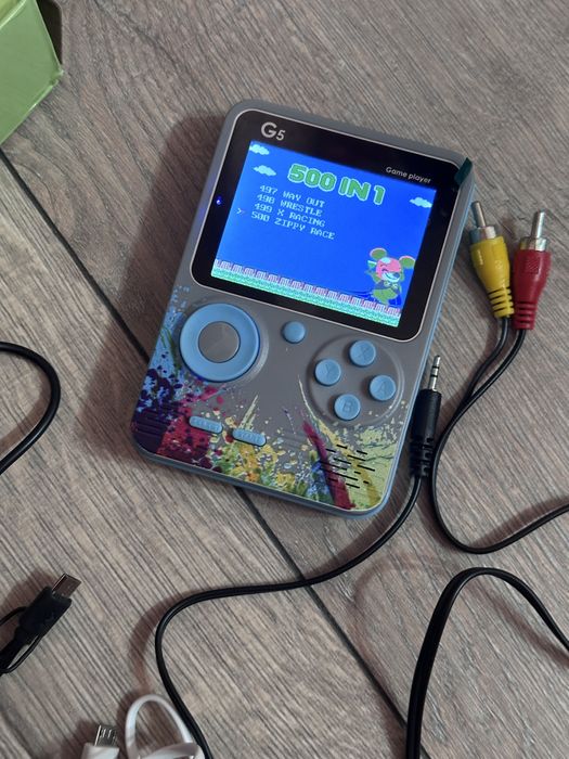 Mini joc G5 portabil, 500 de jocuri retro, clasice, pentru copii