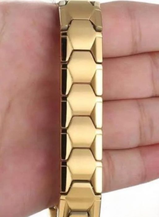 Невероятна масивна златиста магнитна гривна Меркатор с германий 50 лв.