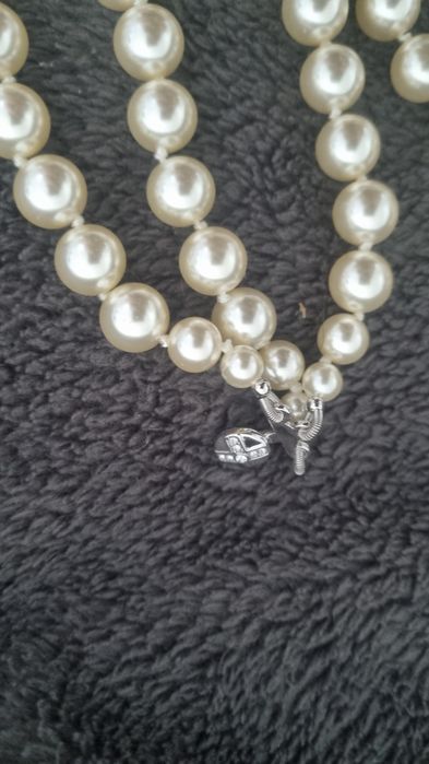 Colier Vivienne Westwood 3 row pearls silver