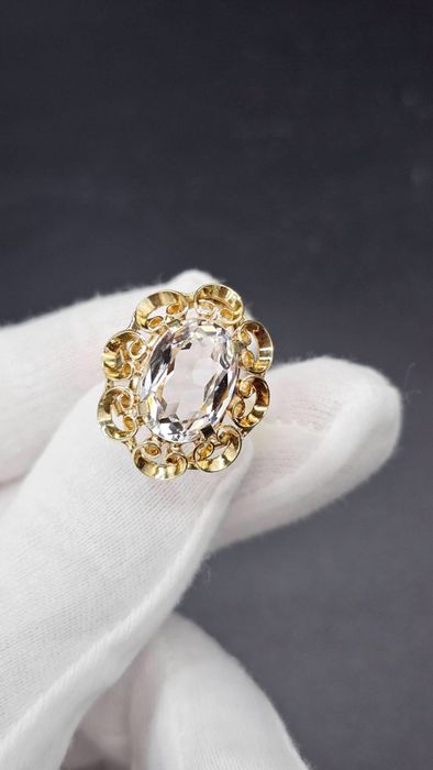 Винтидж пръстен 14K злато с планински кристал – 6.00 г