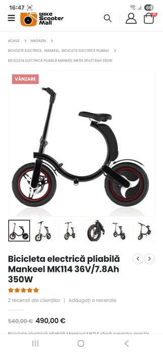 Bicicleta electrica pliabila