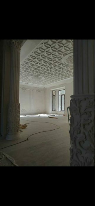 Камин, Арка, Колонна, 3д-панель, Рамка гипс Отделка