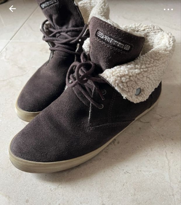 Pantofi piele intoarsa Esprit