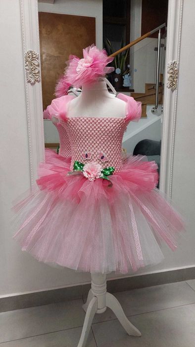 Rochita TUTU floare garoafa  panseluta bujor dalie serbare