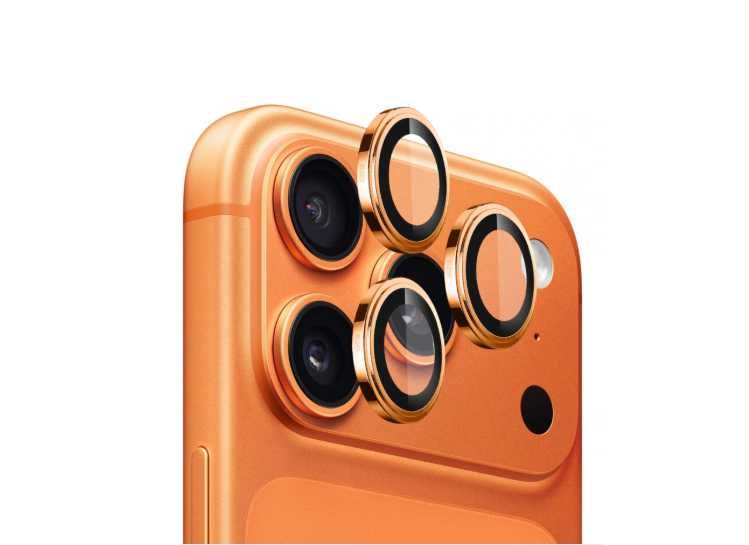 Folie Protecție Cameră iPhone 17 Pro Portocaliu, Sticlă  Securizata 9H
