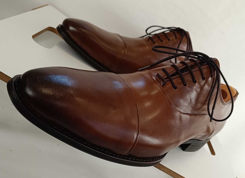 Pantofi oxford cap toe 46 46.5 de lux Cesare Conti NOI piele naturala