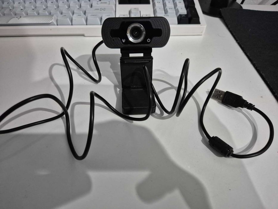 Camera web PC/Laptop cu microfon, Full HD, USB, Negru