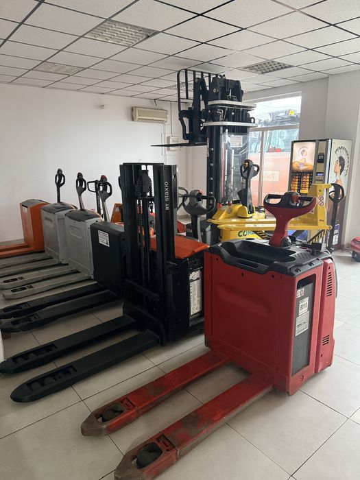 Transpaleta cu catarg si pietonala, liza electrica