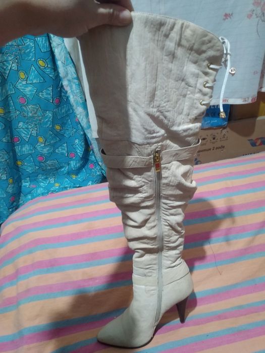 Сапоги кожаные женские