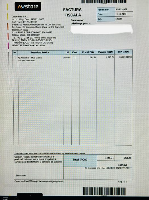 Boxe Q-Acoustics M20