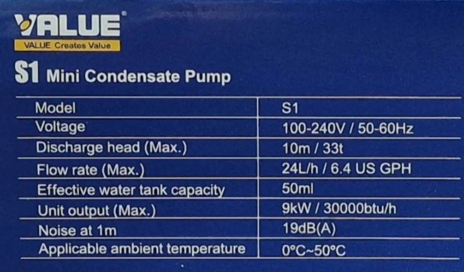 Дренажная помпа VALUE S1