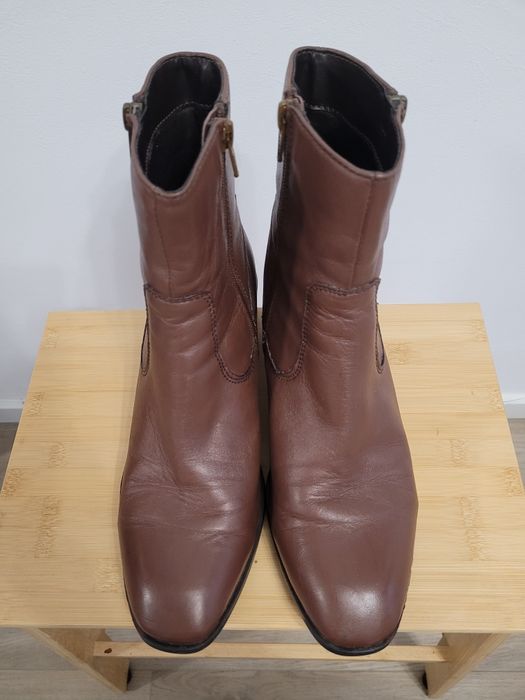 Ghete maro din piele, marimea 38-38,5
