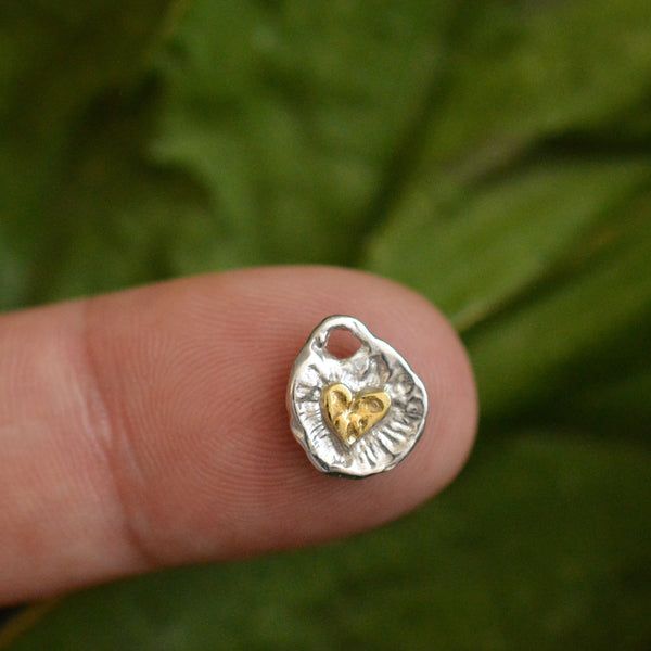 Сребърен медальон 925 „Златно сърце Love“  Амулет на любов и светлина
