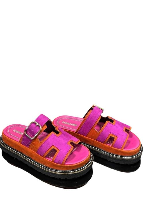 Летни чехли на платформа естествена кожа