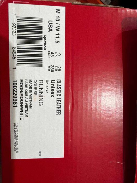 Кроссовки мужские Reebok Classic Leather! Новые в коробке! Оригинал!