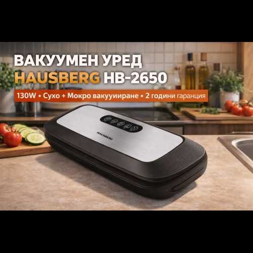 Вакуумен уред Hausberg HB-2650 – 130W, сухо и мокро вакуумиране, до 30 см