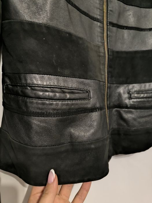 Кожено яке с велур