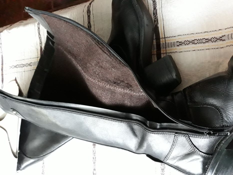 Cizme negre lungi piele naturala