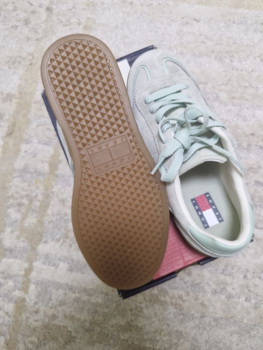 Adidasi Tommy 37 verde menta dama, piele intoarsa