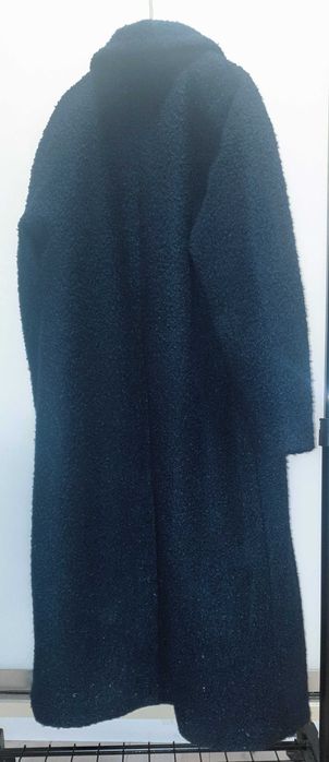 Palton BCBGeneration clasic de iarnă din lana buclé,nou , albastru  L