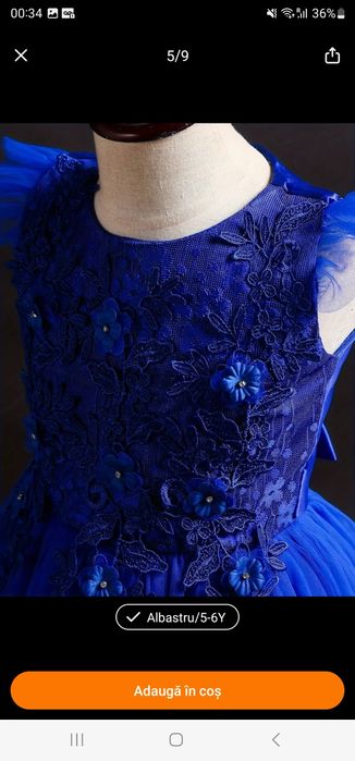 Rochita 5-6 ani  + cerc rochie, purtat 10 minute la poze