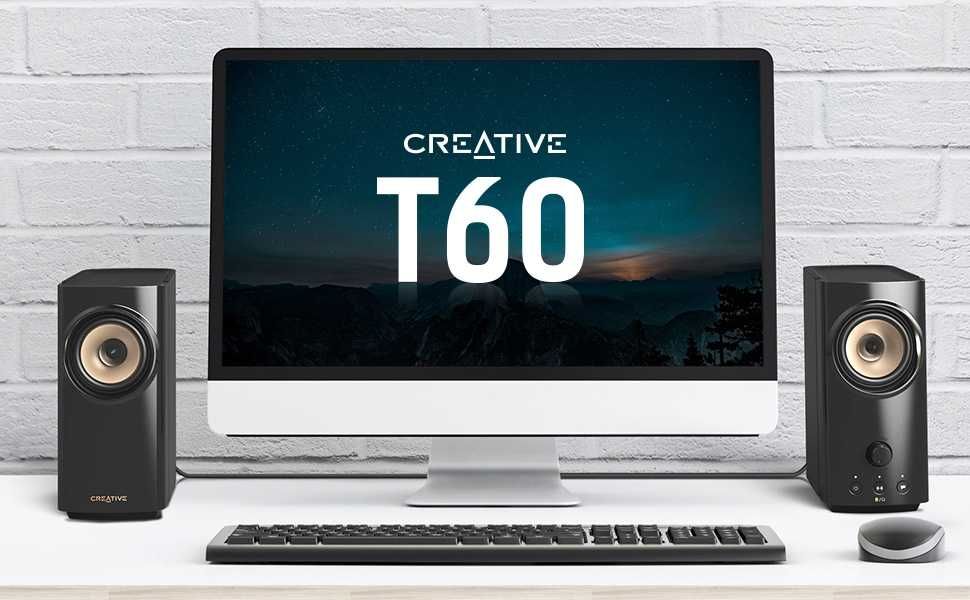 Тонколона Creative T60, 2.0, RMS 30W (15W + 15W), Bluetooth + Гаранция
