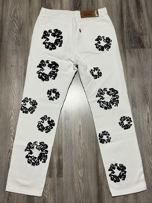 Blugi Denim Tears albi marime M Baggy