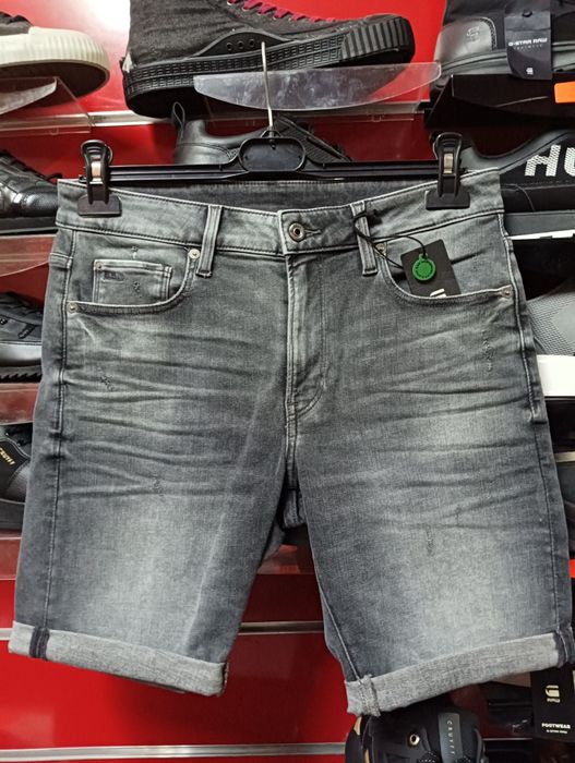 Къси сиви дънки G-star Raw 3301 Slim  32 , 33 , 34 , 36 нови мъжки