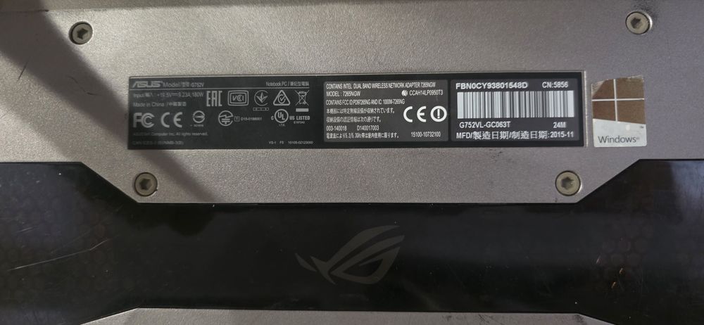 Ноутбук ASUS rog G752