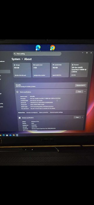 Asus Tuf F17 Fx706hc i7 11800h RTX3050