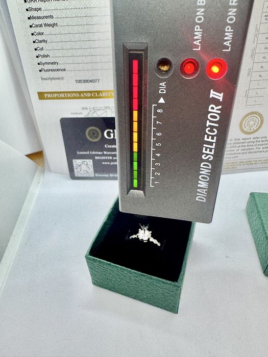 Сребърен пръстен с мойсанит (Диамант) 1 карат