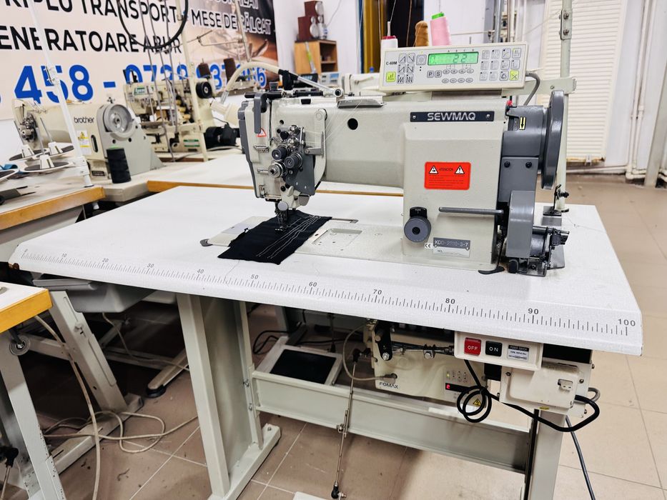 Masina de cusut 2 ace Dublu transport Sewmaq automata taiere ata