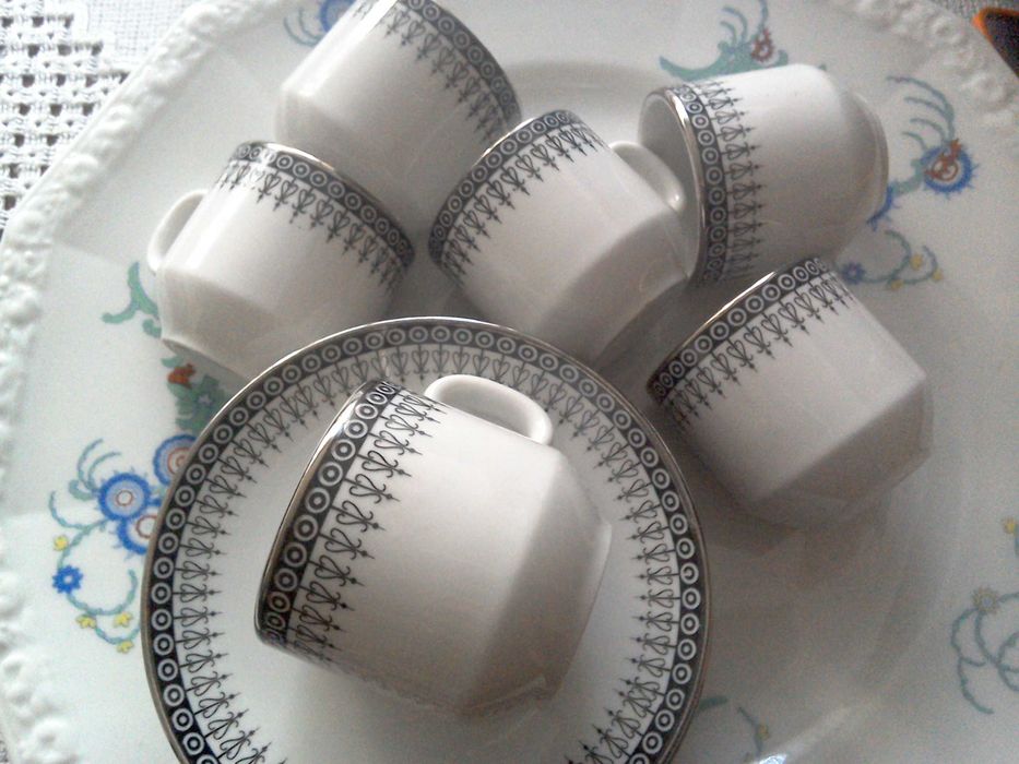 Servici cafea expresso, porțelan fin - 6 + 6 bucăți - 90 ml.