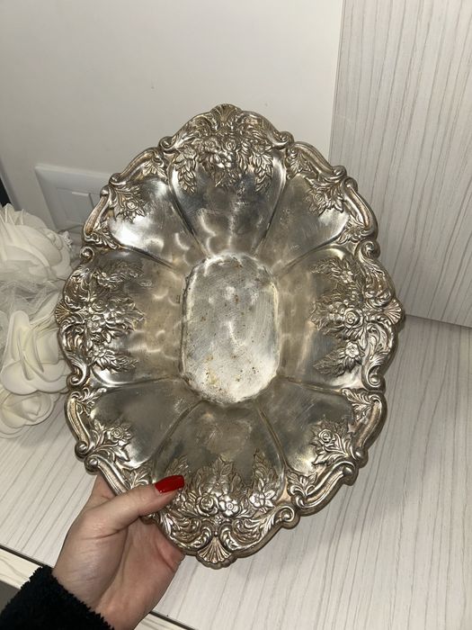 Bol fructiera alpaca argintata