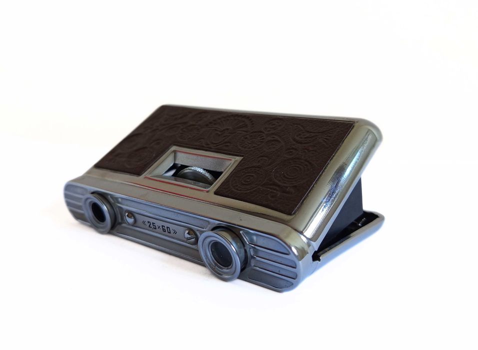 Антикварен театрален бинокъл тип табакера