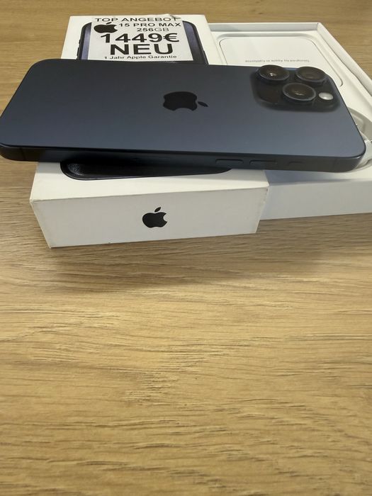 15 Pro max Blue Titanium 256GB-Като нов 100% батерия