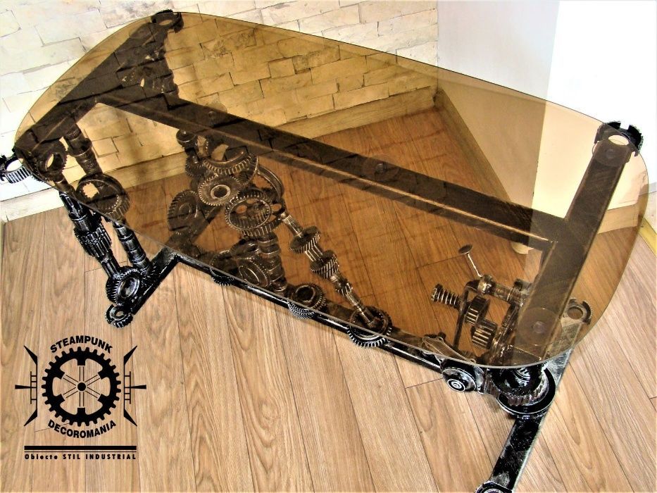 Masa model 1 stil industrial ,masuta de cafea STEAMPUNK, Unicat!
