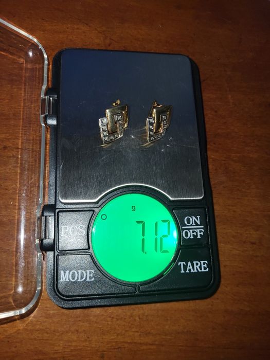 Комплект. Серьги золотые с кольцом 585 проба