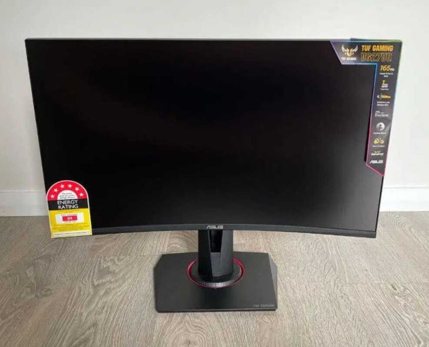 Почти неизползван 27-инчов геймърски монитор ASUS TUF Curved WQHD 165Hz 1ms