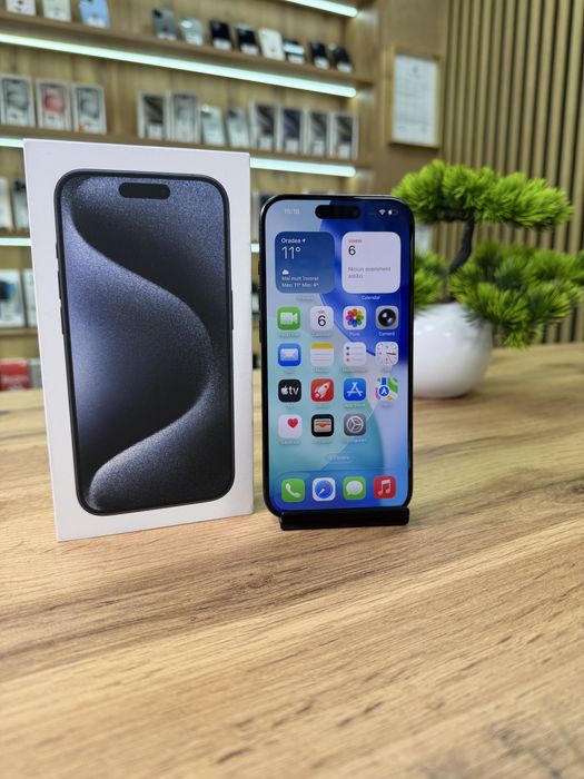 ‼️iPhone 15 Pro Blue 128Gb - Sanatate bat.100% - Garantie 12 luni