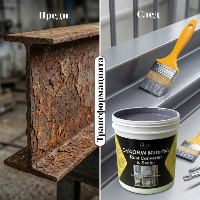 Водоустойчива метална боя за бързо премахване на ръжда - кремообразна