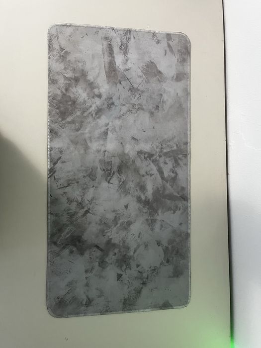 Mousepad / Pad de birou mare, model abstract gri-alb (gaming / office)