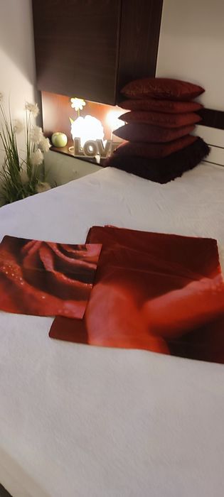 Set de pat 100%bumbac, imprimeu trandafiri cu roua, Covers&Co, nou