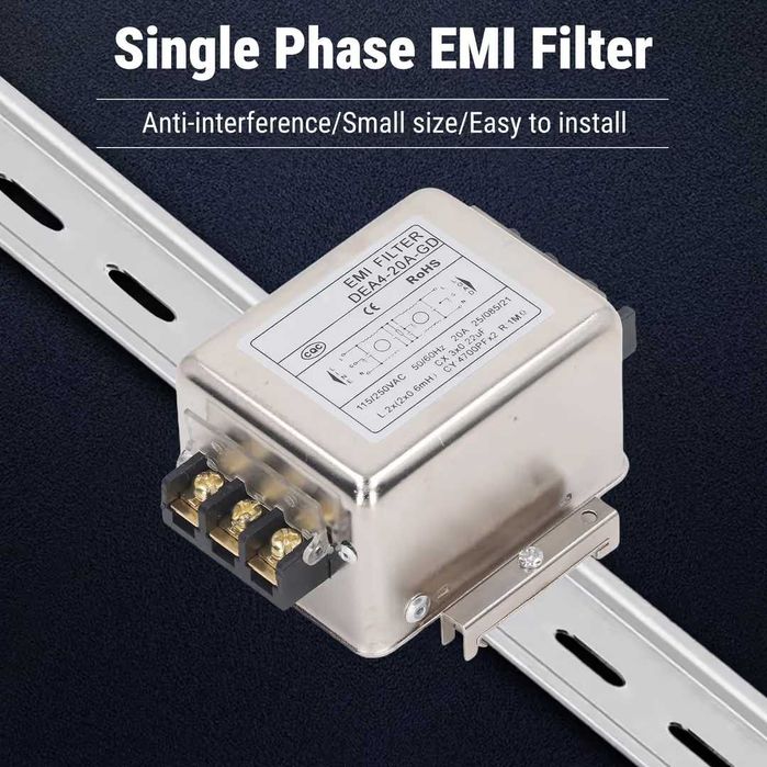 Filtru de Putere EMI  Conexiune Monofazată 115V 250V – DEA4-20A-GD