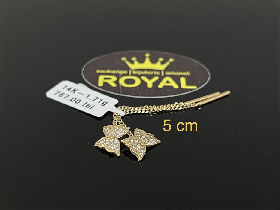 Bijuteria Royal CB : Cercei lungi aur 14K 585  1,71 gr