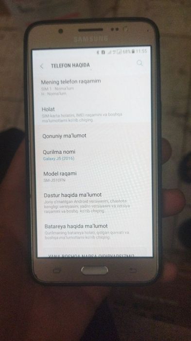 J5 samsun 16 tali srochna sotiladi