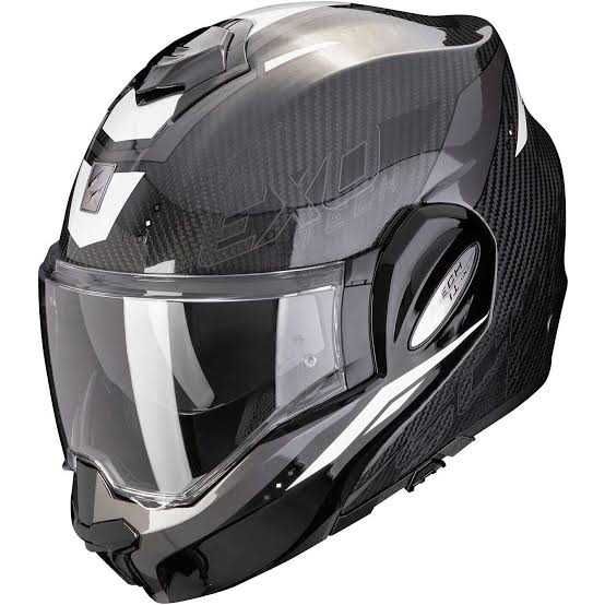 Отваряема мото каска SCORPION Exo-Tech Evo Carbon Rover Black/ White